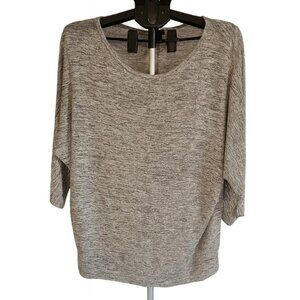 Olivia Blu 1X Gray Marled Knit Top Shirt Plus Size